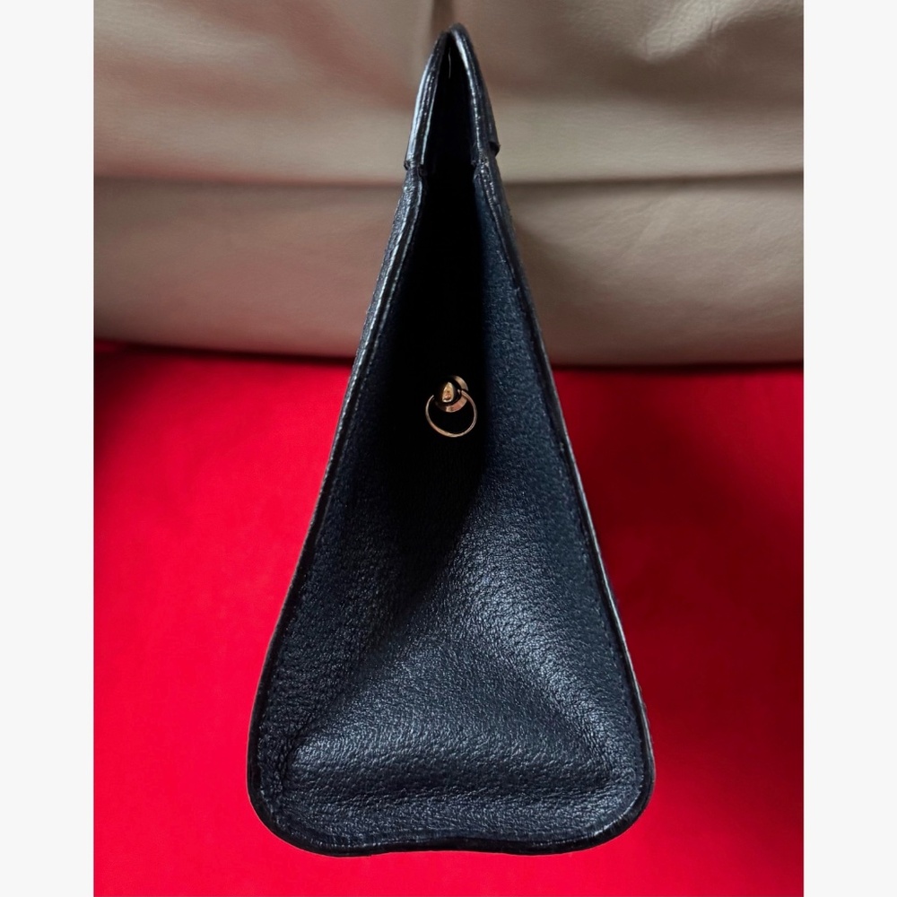 Authentic Vintage Gucci Web Monogram Canvas Black Leather Velcro Chain Clutch - Picture 3 of 11